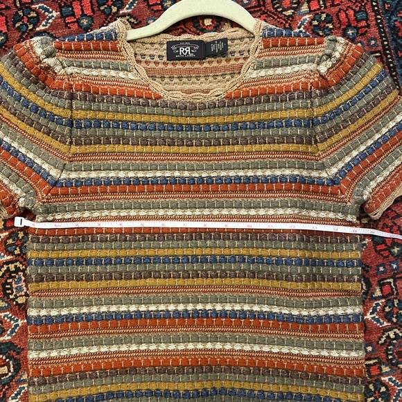 NWOT Double RL Ralph Lauren Crochet Trim Jacquard Sweater - Picture 5 of 6